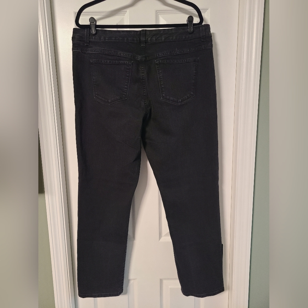 Sonoma Women's Slim Straight Leg Jeans, 18W, Faded Black - Picture 2 of 7